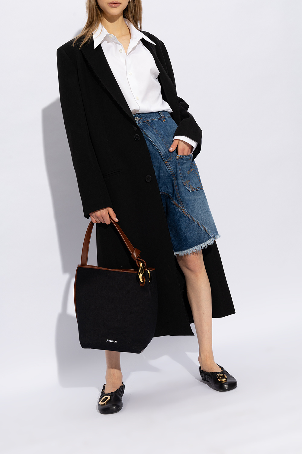 Black Leather ballet flats JW Anderson